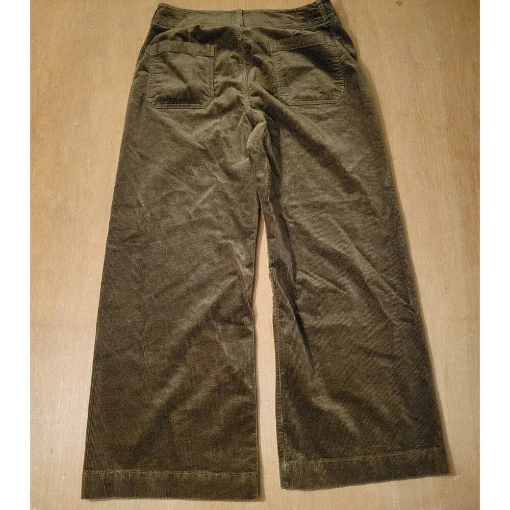 Anthropologie Maeve The Colette Wide Leg Velvet Corduroy Brown Pants 34 Women's - Picture 4 of 15